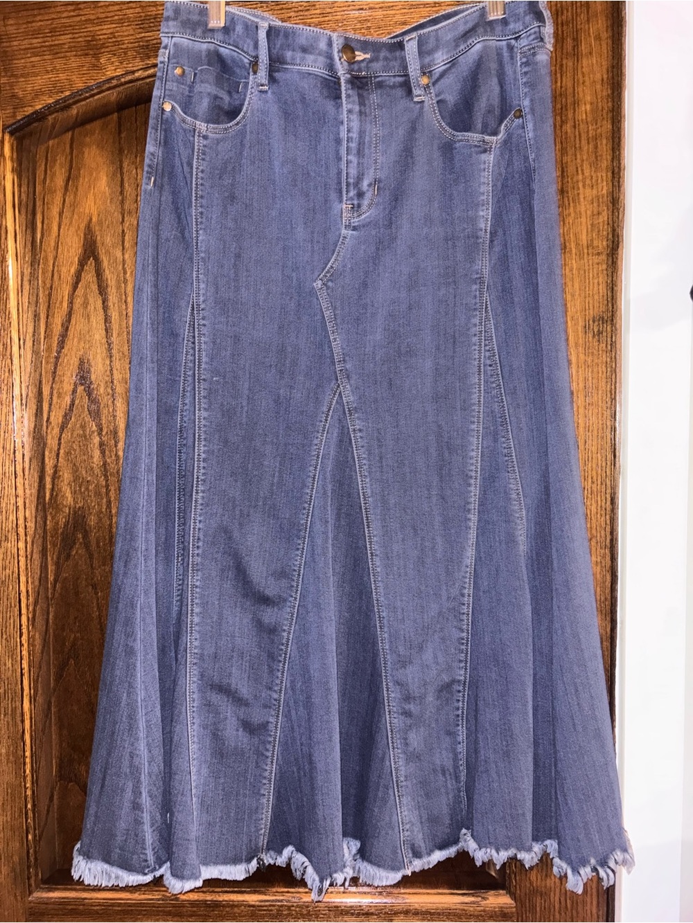 Liverpool Denim Skirt Size 14 w Stretch Cowgirl Western Streetwear